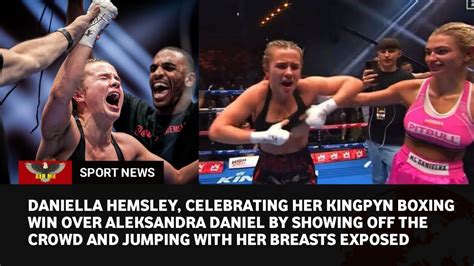 boxing girl flash|Boxing: Daniella Hemsley flashes crowd after Kingpyn。